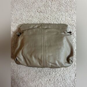 Taupe Leather Shoulder Bag